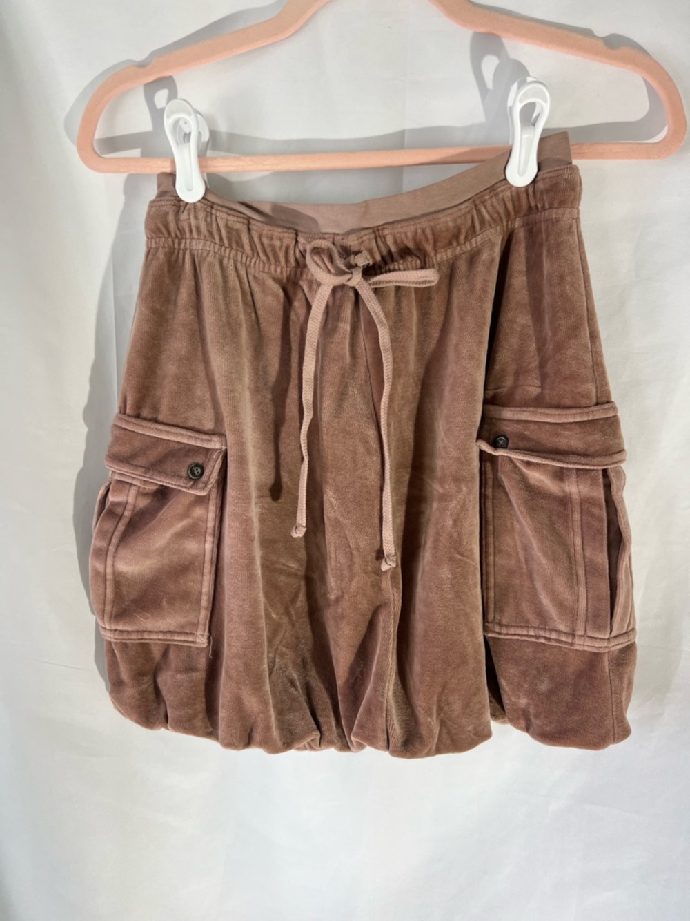 NWOT Girls HARD TAIL Velour Dusty Rose Mini Bubble Skirt Small Flaw*